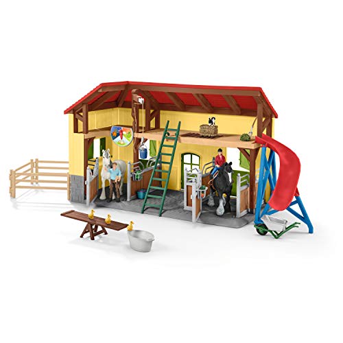 Schleich Farm World - 82Pc Horse Stable Playset - Kids Ages 3+ | 42485