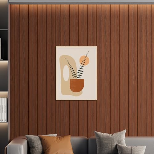 Arthome Peel and Stick Slat Wall Panels 15.7"x360",Self-Adhesive PVC Wood Grain Wallpaper Panel,3D Thick Faux Soundproof Backsplash Accent Wall Tile for Walls & Furniture (Walnut- Coverage 39.2 Sq.ft) - color: Walnut, size: 15.7" x 360"