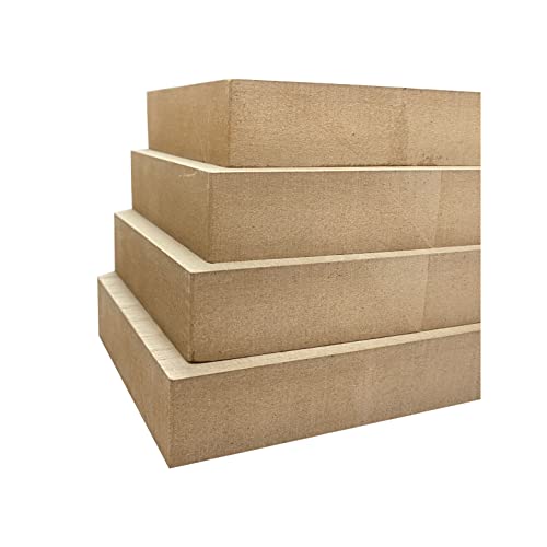 6 Inch 4 Pieces Unfinished Wooden House Shaped Blocks for Crafts Blank Wood House Freestanding Mother's Day Memorial Sign，1 Inch Thick MDF (Pack of 4) - size: 6 in (Pack of 4)