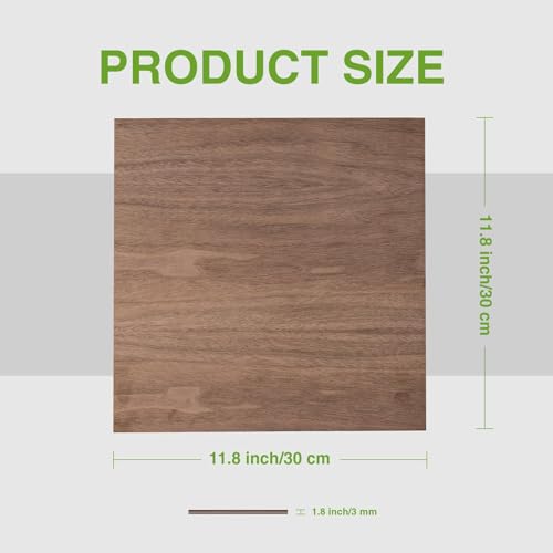 ROBOTIME 6-Pack Laser Wood Sheets | 1/8" & 12 x 12" Basswood + Walnut + Birch - 3mm Plywood for Laser Cutting, Engraving & Pyrography - color: Basswood+Walnut+Birch, size: 1/8" x 12" x 12"-6 Pack
