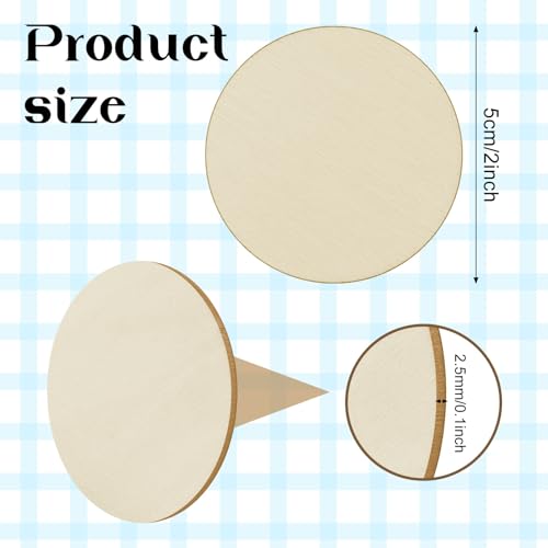 200 Pieces 2 Inch Round Wood Circles for Crafts - size: 2Inch-200PCS