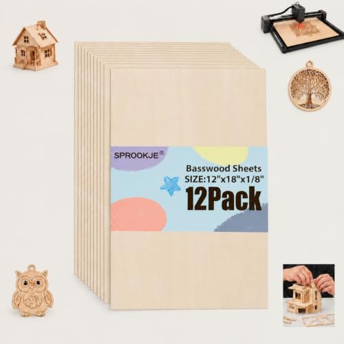 Basswood Sheets 12"x18"x1/8",12 Pack - color: 12 Pack, size: 12"x18"