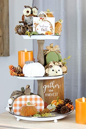 AuldHome Design Woodland Friends Figurines (Set of 3, Fox/Owl/Hedgehog); Forest Animals Decor for Fall, Christmas, Winter and Themed Decor or Parties - size: Fox / Owl / Hedgehog