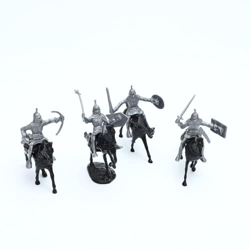 ONEST 40 Pieces Mini Medieval Knights Soldier Army Figures Horses and Soldiers Figurines Cupcake Topper Party Table Decorations - style: 40 Pieces