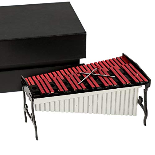 Miniature Xylophone Replica with Box Collectible Desktop Sculpture Ornament - color: Xylophone