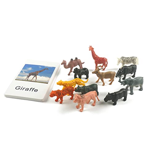 MEROCO Montessori Animal Matching Game, 24 Pcs Safari Figurines with Cards - style: Zoo Animal