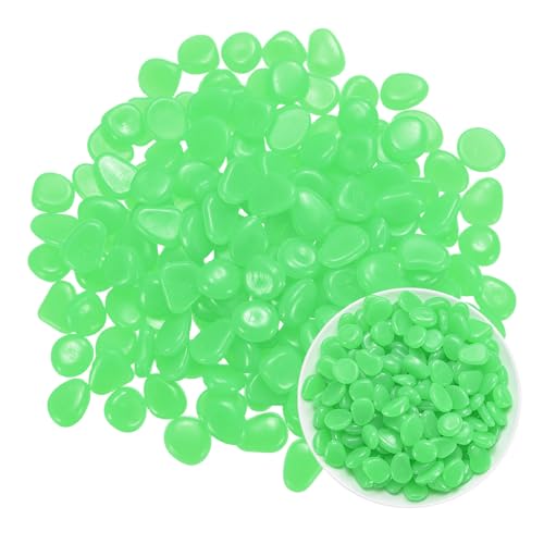 M METERXITY 200-Pack Glow in The Dark Rocks, 0.79" Resin Outdoor Garden Decorations Luminous Pebbles Stones for Garden Plants/Aquarium/Backyard Path, Aquarium Gravel [Cyan] - color: Cyan