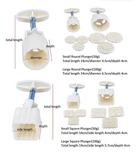 4 Sets 12 Pcs Mode Mooncake Fodant Gift DIY Moon Cake Mold (12)