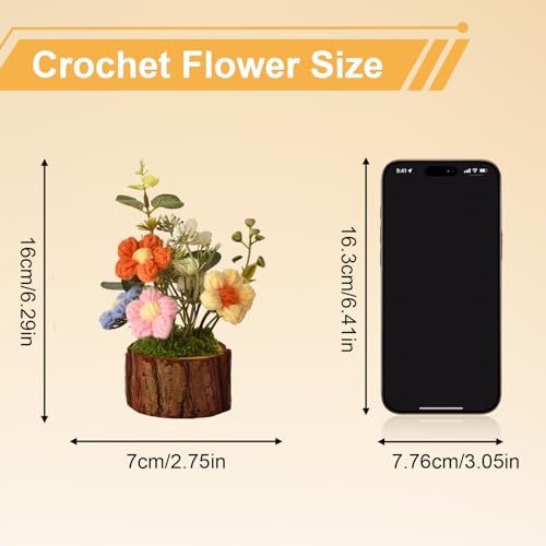 Adorable Crochet Puff Flowers Bouquet for Women/Teacher Desk Decora Gift - color: Puff