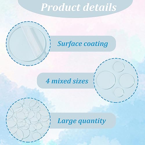 FINGERINSPIRE 140 Pcs Clear Circles Acrylic Sheet 1/1.18/1.57/2 inch Acrylic Miniature Bases with Double-Sided Glue Pads Blank Round Acrylic Base for Action Figure Miniatures Festival Craft Keychain - color: Clear With 4 Size