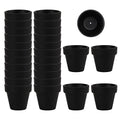 Fcacti 27 Pcs Small Mini Black Clay Pots 2.1'' Terracotta Pot Clay Ceramic Pottery Planter Cactus Flower Pots Succulent Nursery Pots- Great for Window Boxes, Cactus, Plants, Crafts, Wedding Favors - color: Black
