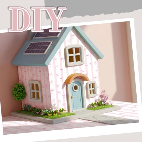 Flutesan 12 Pcs Miniature Dollhouse Wallpaper, Pink Bow - style: Pink Bow