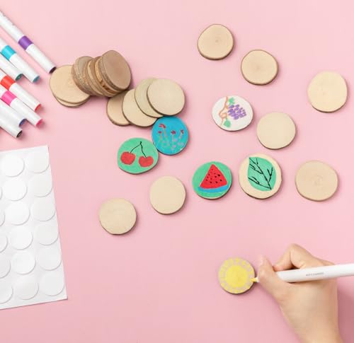 Natural Wood Slices Unfinished 1.37"-1.96", Wooden Paint Kits Art - size: B (3.5-5.0 cm) 30Pcs