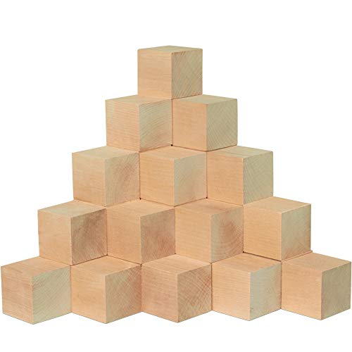 DIY Wood Cubes 2-inch, Pack of 100 Small Wooden Baby Blocks for Baby Shower, Wooden Blocks for Crafts, STEM, Building, and Blank Wood Dice, by Woodpeckers - size: 2 inch