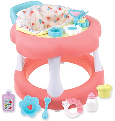JC Toys - For Keeps Playtime! | Baby Doll Walker Gift Set | Fits Dolls up to 17" | Cloth Seat for easy use and Play Accessories | Ages 2+ - color: Pink Walker Set