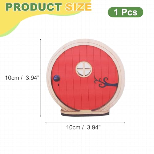 Fairy Garden Door Tree Dollhouse Door Miniature Accessories Red - color: Red