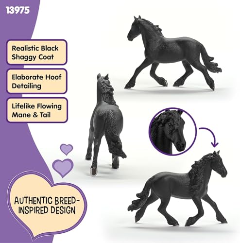 Schleich Horse Club - Friesian Stallion Toy Figurine - Kids Ages 5+ | 13975