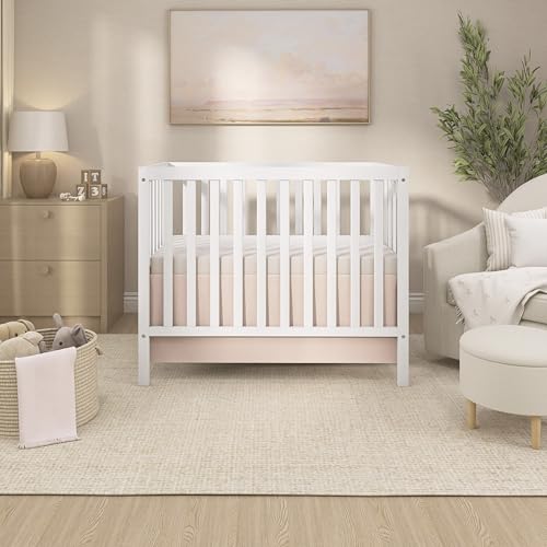 Dream On Me Edgewood 4-in-1 Mini Crib, Converts to Twin, GREENGUARD Gold - color: White