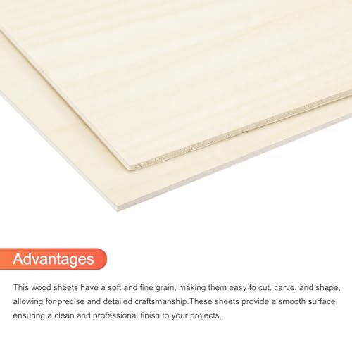 MECCANIXITY 3pcs Basswood Sheet 6x6x5/32 Inch Unfinished Wood Boards - size: 6 x 6 x 5/32 Inch