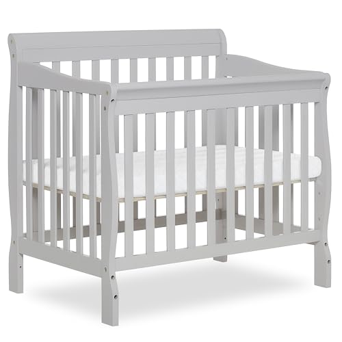 Dream On Me 4-in-1 Mini Baby Crib for Small Spaces, Aden, Grey - color: Grey