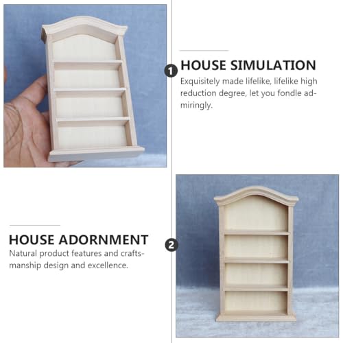 Ipetboom Mini Bookcase for Dollhouse Mini Furniture Model Storage Shelf House Simulation Accessory for 1/12 Scale Doll House Display DIY Craft Decor 6.10 X 3.66 X 1.10 in