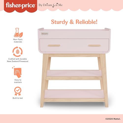 Dream On Me Fisher-Price Baby Changing Table, Blush Pink - color: Blush Pink