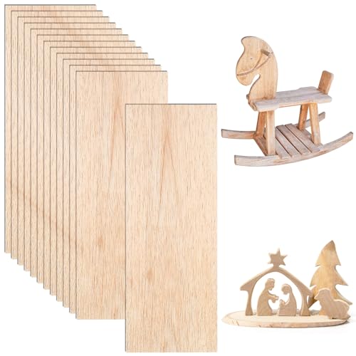 Namalu 10 Pack Unfinished Balsa Wood Sheet DIY, 12 x 4 x 0.06 Inches-1.5 mm - size: 10 Pack - 12 x 4 x 0.06 Inches-1.5 mm