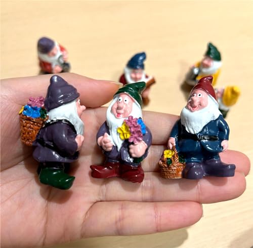 Mini Gnomes Set of 7 - Fairy Garden Accessories, Tiny Gnome Figurines for Miniature Fairy Garden Decor, Plant Pot Decorations - style: Gnome Set of 7