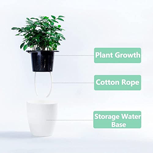 3.5“ Self Watering Planter White Flower Pot, 3 Pcs Small Planter Pot, Mini Plant Pot, for All Plants, Herbs, African Violets, Succulents, Flowers Or Start Plants, White, 3 inch - size: 3.5 Inch