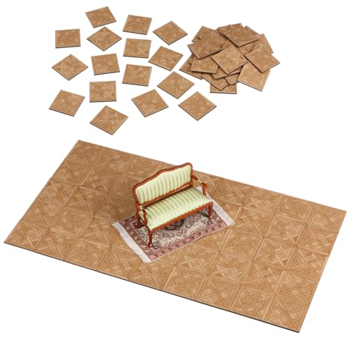 Miniature Parquet Flooring Tiles for Dollhouse Interiors, 1:12 or 1:6 Scale Flooring for Architectural Modeling and Diorama, REDUCIO! - color: Sunlit Parquet