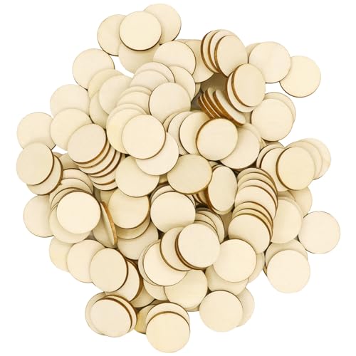 100 Pieces 1 Inch Unfinished Wood Circles - size: 1Inch-100PCS