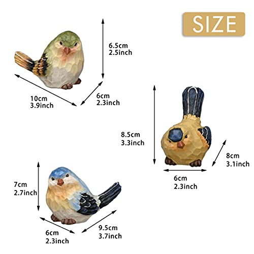 TERESA'S COLLECTIONS Set of 3 Bird Garden Decor Outdoor Statues Figurines