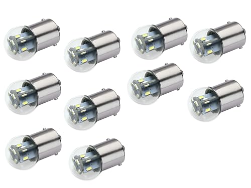 #81, #63, GM 142303 Miniature Bulb LED Replacement | 6.5-Volt | BA15S Base | Dimmable | Replaces Bulb Number: 81, 63, GM 142303 (10-Pack; Amber) - color: Amber, size: 10-Pack