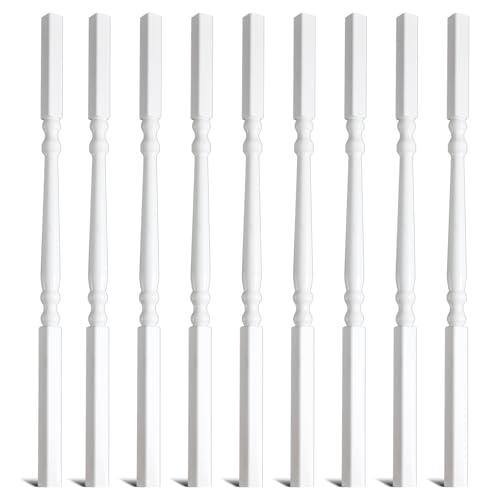 Yaocom Vinyl Railing Spindles, 1 1/4" Sq X 34", Vinyl Railing, 9 Pack - size: 1 1/4" Sq X 34"
