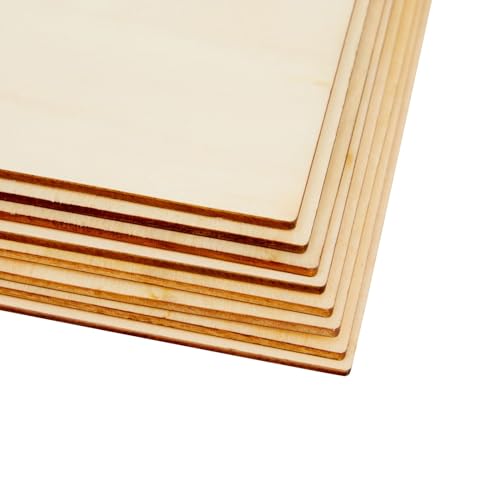 Bright Creations Wood Squares - 8-Pack, 8 x 8 in, 1/8 in Thick Basswood Plywood - Unfinished Thin Wooden Panels for DIY Crafts, Laser Cutting & Craft Paint - size: 1/8 inch