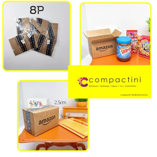 Miniature Set Shopping Mall Shipping Boxes 8P(Unfolded) 1:12 Scale Models Dollhouse Accessory Prime Shipping Box Miniature