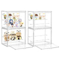 Acrylic Display Case for Collectibles 3 Tier,Small Clear Display Box 4pack - size: S-4pack
