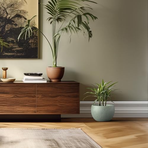 Kante Large Round Bowl Mint Green Concrete Planter 19.9" Dia, Outdoor - color: Mint Green, size: 19.9" d