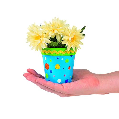 Fun Express Mini Flower Pots Ceramic, Unpainted White, 3 Inch, Set of 12