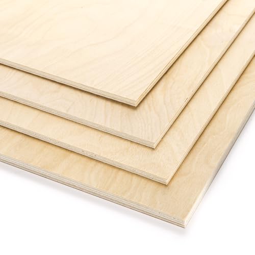Yarlung 10 Pack Baltic Birch Plywood, 11.8 x 11.8 x 1/4 Inch Birch Wood Sheets, Unfinished Wood Board for Crafts, Lasers, Models, Painting, Wood Engraving