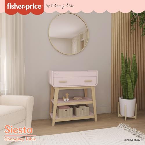 Dream On Me Fisher-Price Baby Changing Table, Blush Pink - color: Blush Pink
