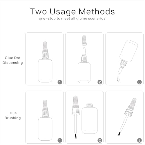(2-in-1)Plastic Glue with Brush Applicator&Nozzle,Lego Craft ToyCar ABS PVC