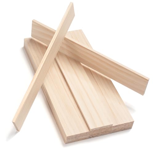 Wooden Dowels for Crafts, Wood Strips Trim Wood Slats Planks for Wall 1/4" × 2" × 12", 15 PCS Dowel Rods Wooden Sticks for Crafts, Unfinished Hardwood Sticks Flat Lumber Boards for Woodworking - size: 1/4x2x12 in - 15PCS