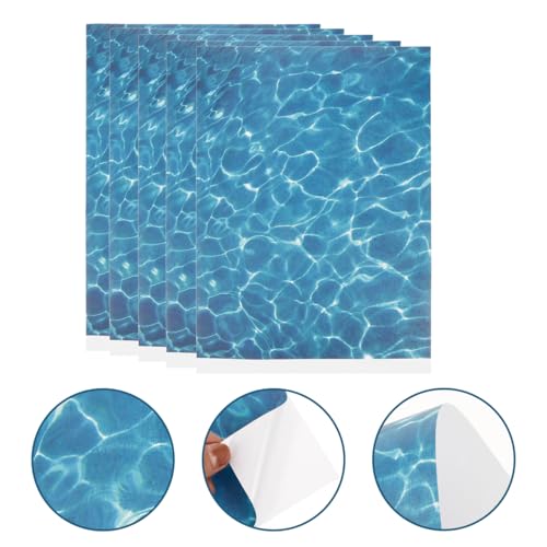 IMIKEYA 5-Pack Self-Adhesive Artificial Water Sheets for Models:Realistic Stream Pattern Sticker, Peel & Stick Fake Water for River, Lake on Train Set, Diorama, Dollhouse Landscape DIY Crafts