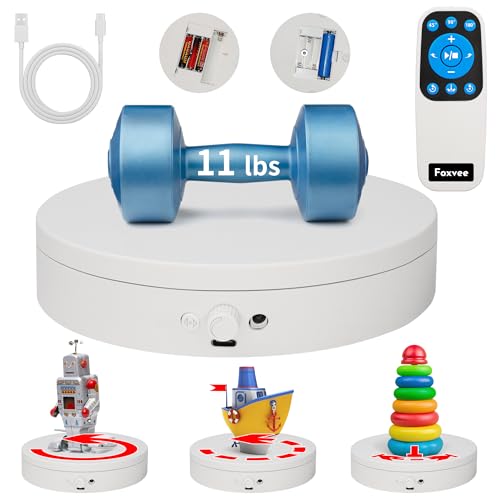 Remote-Controlled Motorized Turntable,360° Silent Spinning Display Stand,Speed-adjustable Spinning Platform,Multi-mode Rotating Display Base,Rotating Display Stand For Photography(5.91inch/W) - size: 5.91inch/White/11Lbs Load