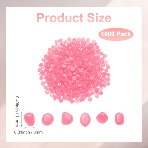 M METERXITY 1000-Pack Glow in The Dark Rocks, 0.43" Resin Outdoor Garden Decorations Luminous Pebbles Stones for Garden Plants/Aquarium/Backyard Path, Aquarium Gravel [Pink] - color: Pink