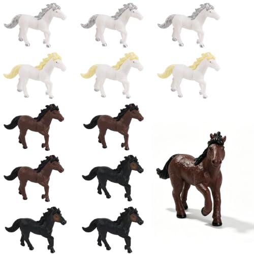 Miniature Horse Figurines 12PCS Mini Horse Figurines Set 4 Colors