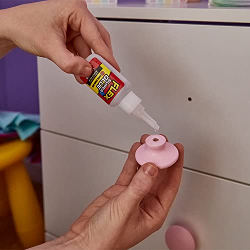Flex Super Glue Gel, 20 Gram Bottle, 10-Pack, Clear, Instant Bond, Quick Dry, Cyanoacrylate Adhesive, Precision Tip for Wood, Metal, Plastic, Crafts, Ceramic, and Toy Repairs - size: 10-Pack, style: Gel 20 Gram Bottle