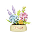 Snowball Hydrangea Mini Flower Potted Bonsai Building Toy - style: Snowball Hydrangea