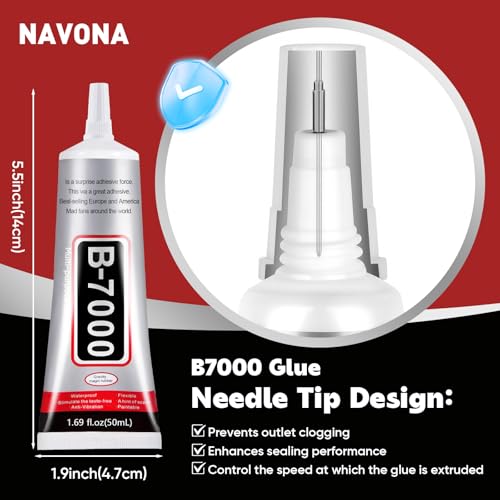6 PCS 50ml B7000 Glue Clear with Precision Tip, Bedazzling Glue - size: 50ml 6pcs